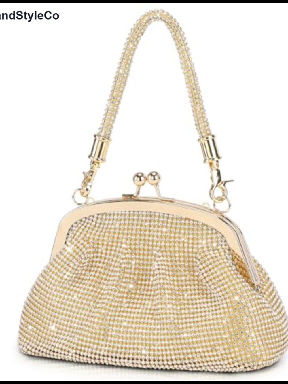 Rhinestone Clutch Evening Bag Kiss Lock Crossbody Purse